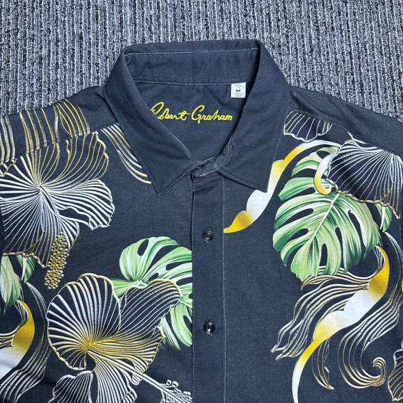 Robert Graham Men's Floral Short Sleeve Button Down Shirt Tropical Print Medium - Picture 1 of 7